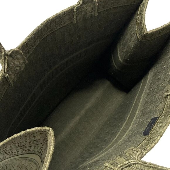 Auth DIOR/ChristianDior Book Tote Large Bag - Khaki Jacquard Tote Bag - Picture 15 of 16